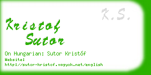 kristof sutor business card